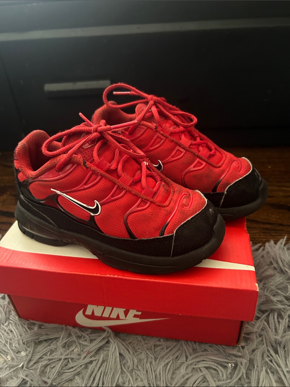Nike Kids Red and Black Athletic Sneakers